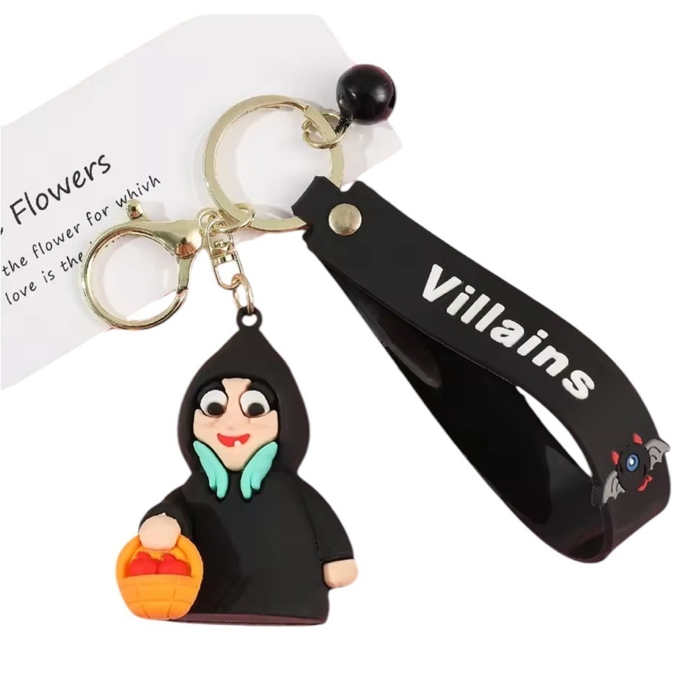 Disney Evil Witch Queen Snow White Villain 3D Keychain Wristlet Bag Charm